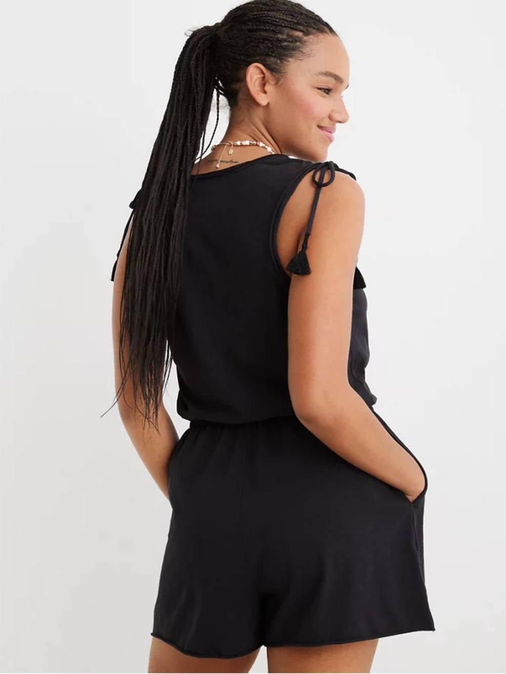 Aerie Pleated Romper Olive Green size Medium - Picture 3 of 16